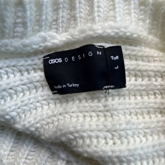 ✨3 for $18✨ ASOS Oversized Tall Large Cream Knitted Sweater - Picture 5 of 7